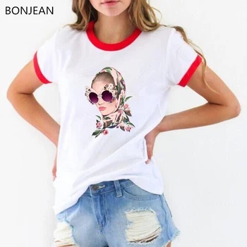 Modes Vasaras T-Krekls sievietēm modē sejas Iespiests t krekls femme Foršs Gadījuma Meitene, Topi, estētiskiem mākslas t streetwear lielajam tee