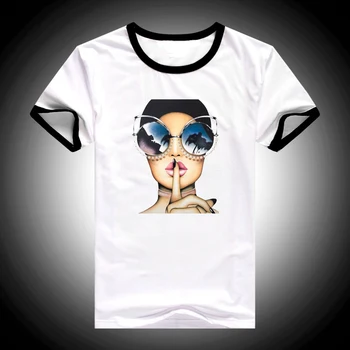 Modes Vasaras T-Krekls sievietēm modē sejas Iespiests t krekls femme Foršs Gadījuma Meitene, Topi, estētiskiem mākslas t streetwear lielajam tee