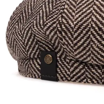 Modes Vilnas Newsboy Cepures Vīriešu Skujiņas Dzīvoklis Cepures Sievietēm, Vīriešiem Britu Gleznotāju, Cepures, Mīkstu Rudens Ziemas Cepures Cepures casquette