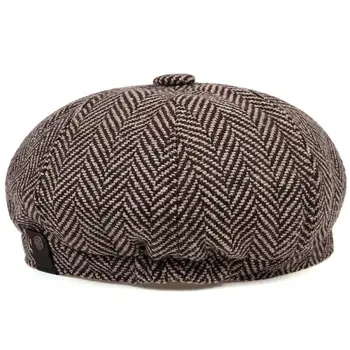 Modes Vilnas Newsboy Cepures Vīriešu Skujiņas Dzīvoklis Cepures Sievietēm, Vīriešiem Britu Gleznotāju, Cepures, Mīkstu Rudens Ziemas Cepures Cepures casquette