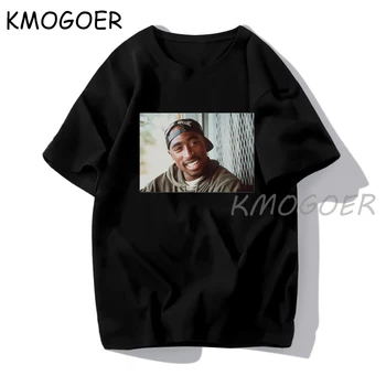 Modes Vīriešu Ikdienas Tupac Shakur 2Pac Kokvilnas T-Krekls ar Īsām Piedurknēm Melnā T-Krekli 