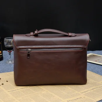 Modes Vīriešu somiņa Personalizētu Soma, Formas Brūna Melna Horizontāla Mape Vīriešu Biznesa Plecu Messenger Bag