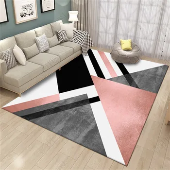 Modes Ziemeļvalstu Stila Smagā Metāla Vēja Pulveris Black Ģeometriskā Guļamistaba, Dzīvojamā Istaba Grīdas Paklājs Paklāju Pielāgošana