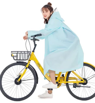 Modes Āra Lietus Mētelis Sievietēm Sedza Caurspīdīgs EVA Meitenes velosipēdu Lietusmētelis Ceļojumu Ūdensizturīgs Rainwear Pieaugušo Pončo Ar Kapuci