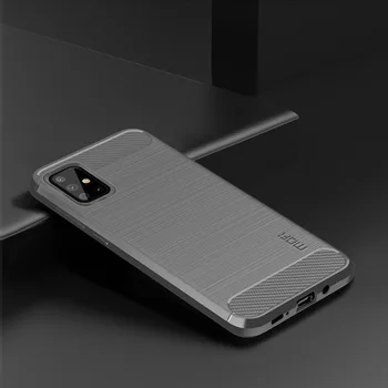 MOFi Silikona Gel Case For Samsung Galaxy A71 SM-A715F Mīksto Telefonu Gadījumā Samsung Galaxy A71 Oglekļa Šķiedras Case For Samsung A71