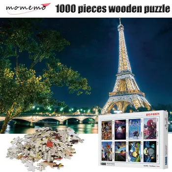 MOMEMO Eifeļa Tornis 1000 Gabalus, Puzles, Rotaļlietas Parīzes Nightscape Ainavu Puzzle Pieaugušajiem Montāža Rotaļlietas 1000 Gabalu Puzzle Spēles