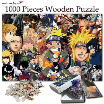MOMEMO Koka Anime Naruto Jigsaw Puzzle 1000 Gabali Pieaugušo Karikatūra Modelis Puzzle Spēles 1000 Gabalus Mīklas Bērniem Rotaļlietas