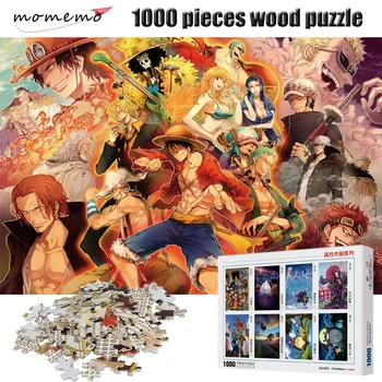 MOMEMO Pieaugušo Koka Puzzle 1000 Gabalus VIENS GABALS Augstas Izšķirtspējas Karikatūra Anime Puzles, Izklaide, Rotaļlietas, 1000 Gabalu Puzli
