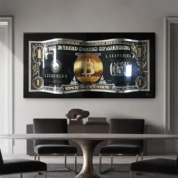 Monopola Dolāru Mākslas Audekla Plakāta Un Izdrukas Radošo Naudu 100 Dolāru Attēlu, Sienas Dekori Gleznu Par Liviung Istaba
