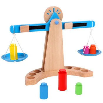 Montessori Izglītības Rotaļlieta, Izlikties, Virtuve Mērīšana Jautri Nelielu Koka Jaunā Bilances Apjoma Rotaļu Smieklīgi Matemātikas Rotaļlietas Zēns Baby Dāvanas