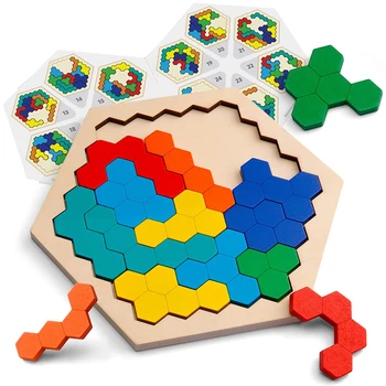 Montessori Puzzle Rotaļlietas, Koka Tangram Jigsaw Smadzeņu Spēle Puzzle Bloki Pirmsskolas Bērnu Izglītības Rotaļlietas, Bērnu Dāvanas
