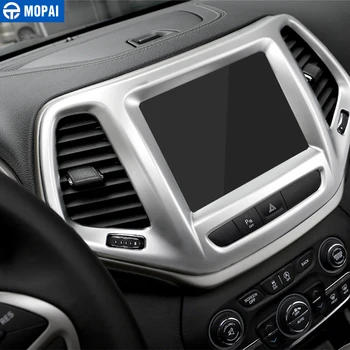 MOPAI ABS Automašīnas salona GPS Navigācijas Panelis Paneļa Apdare, Rāmis Vāka Uzlīmes Jeep Cherokee No. Līdz Car Styling