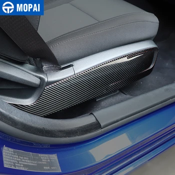 MOPAI Oglekļa Šķiedras Uzlīmes Automašīnas Priekšējā Sēdeklī, Sānu Regulēšanas Apdares Paneļa Vāku, lai Dodge Charger+ Piederumi