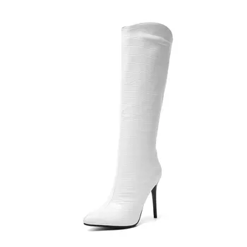 MORAZORA 2020. gadam karstā pārdošanas sievietes ceļgalu augstu zābaki cietā krāsas sexy plānas augstiem papēžiem dāmas rudens ziemas zābaki puse, kāzu kurpes