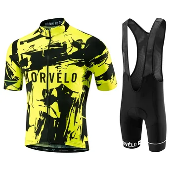 Morvelo riteņbraukšana jersey uzvalks uniforme de ciclismo hombre vasaras īsām piedurknēm džersija bikses, kombinezoni ar krūšdaļu uzstādīt maillot road bike apģērbu komplektu