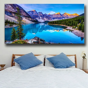 Morēnas Ezera 1 HD panelis drukas ainavu mūsdienu sienas karājas plakāts, audekls mākslas glezniecības mājas apdare
