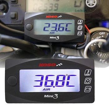 Motociklu KOSO LED Displejs MINI 3 IN 1 Mērītājs (Ūdens Temp+Laiks+Volt) Motociklu Voltmetrs par Motorollera Velosipēdu Aksesuāri Kritumu