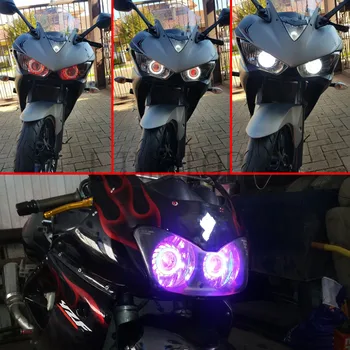 Motociklu LED priekšējie Lukturi Angel Eyes 34w atbilst 2000LM Hi/Lo/Strobe Gaismas Lampas BMW S1000R S1000 Benelli be300 be600 tnt/ir 300 600