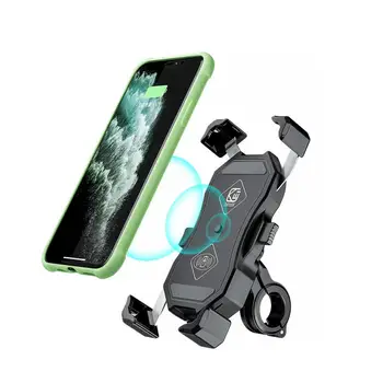 Motociklu Mobilā Tālruņa Turētājs Stūres Tālrunis Stāvēt Ar QC3.0 Ātrās Uzlādes 15W Ātru Bezvadu Lādētājs iPhone Android Tālrunis