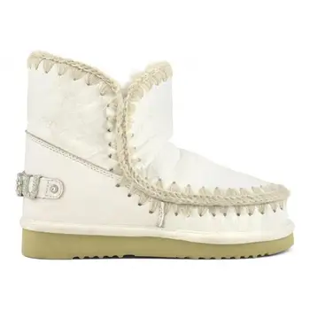 Moug ziemas apavi sievietēm, sniega zābaki, oriģināls eskimo 18 rhinestone logo roku darbs aitādas platforma dāmas potītes boot