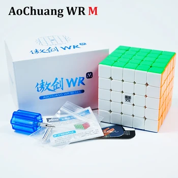 MoYu AoChuang WR M 5x5x5 Magnētiskais Kubs moyu AoChuang 5x5 Ātrums Cube profesionālās GTS M WR M Uzlīmes cubo magico bērniem rotaļlietas