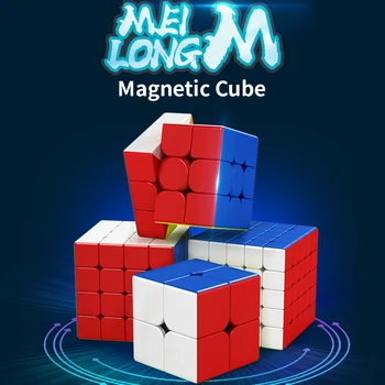 MOYU Meilong M Stickerless 2x2 3x3x3 4x4 5x5 Magnētisko Versija Magic Cube Ātrums Puzzle Cube Rotaļlietas, Dāvanu Cubo Magico Izglītības Rotaļlieta