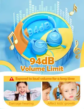 Mpow LH1 Bērniem, Austiņas ar Mikrofonu Austiņas ar Vadu Stereo Skaņu&94dB Apjoma Ierobežojums 3,5 mm Tiešsaistes Mācību Austiņas Bērns