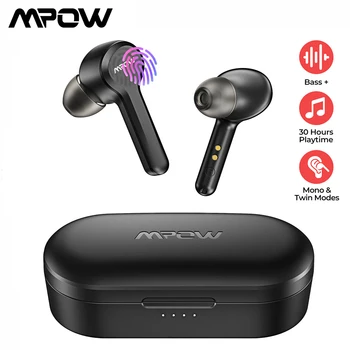 MPOW M9-auss Bezvadu Earbuds Bluetooth 5.0 Stereo IPX7 Ūdensizturīgs Austiņas ar 30H rotaļu laiks iOS Android Viedtālrunis