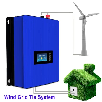 MPPT 2000W Wind Power Grid Tie Inverter ar Dump Kravas Kontrolieris/Rezistors 3 Fāzes 48v 60v 72v vēja turbīnu ģenerators