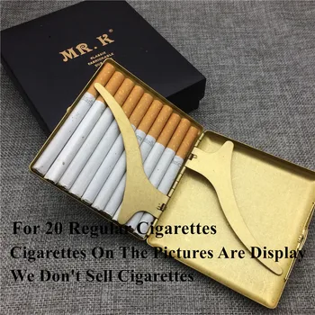 MR. K HW101 Vintage Stila Misiņa Cigarešu etvija Vīriešu Portatīvo Cigarešu Kastes, Lāzera Cirsts Vilka Totēms Smēķēšanas Aksesuāru