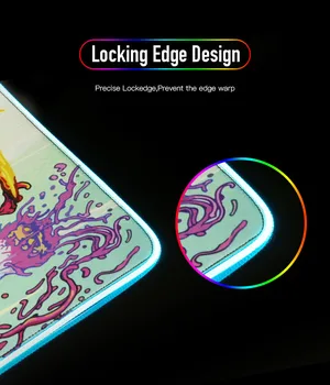 MRG Zilā Zelta Marmora Lielu RGB Peles Paliktņa Anime XXL Izmērs 2/3mm Biezums Spilventiņi ar neslīdošu Gumijas Darbvirsmas Paklājs ar Lockedge