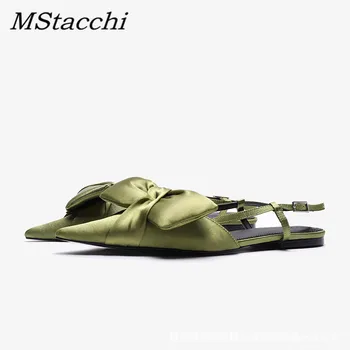 Mstacchi bowknot norādīja toe dzīvoklis kurpes sexy siksnu sprādzes dāmas vienas kurpes gadījuma vasaras seģene modeli puse kurpes ir 2021. jaunas