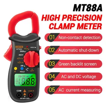 MT88A Digitālo Clamp Meter Multimetrs DC/AC Sprieguma MAIŅSTRĀVAS ķēdei Testeri Frekvenču Kapacitāte TSV Testera Spīles Ammeter