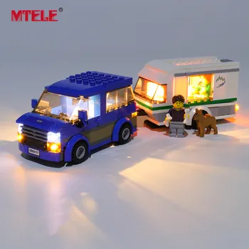 MTELE Zīmola LED iedegties Komplekts 60117 Pilsētas Sērija Van & Caravan Rotaļlietas, Celtniecības Bloki Compatile Ar 02048