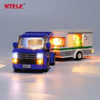 MTELE Zīmola LED iedegties Komplekts 60117 Pilsētas Sērija Van & Caravan Rotaļlietas, Celtniecības Bloki Compatile Ar 02048