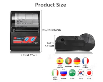MTP-2 58mm Mini bluetooth Themal Printeri Portatīvie Bezvadu Siltuma Saņemšanas Printeris Piemērots Android, iOS, Windows
