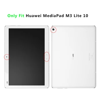MTT Par Huawei MediaPad M3 Lite 10.0 collu Aizsardzības Apvalks, PU Leather Flip Stends Smart Planšetdatora Gadījumā 10.1