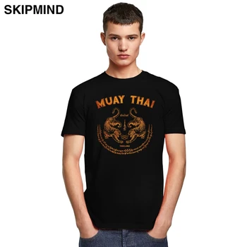 Muay Thai Tiger T Krekls Vīriešiem Mīkstu Kokvilnas Awesome T-krekls ar Īsām Piedurknēm Sak Yant Tetovējums Kikbokss Taizeme t-veida Topi Apģērbi