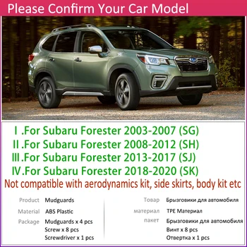 Mudflap par Subaru Forester SG SH SJ SK 2003~2020 Fender Dubļu Aizsargs Atloks Splash Sargi Dubļusargi Piederumi 2005 2010 2019