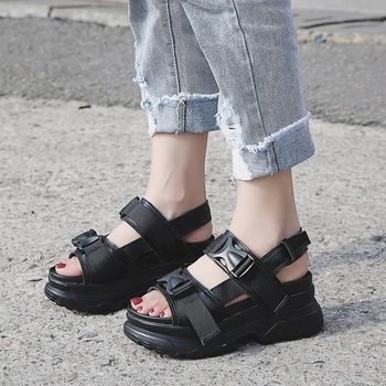 Muffin kurpes sieviešu platformas sandales studentiem vasarā Jaunu Harajuku sporta universāls korejiešu versiju retro šiks kurpes Palielināt