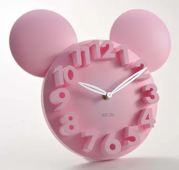 Multfilmu izveide 3 d digitālās sienas pulkstenis, jauniem bērniem, guļamistaba rota sienas pulkstenis, sienas pulkstenis,Sarkans, rozā, zilā
