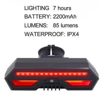Multi Apgaismojuma Režīmi Velosipēdu Gaismas Smart Auto Bremžu Gaismas Sensoru, USB Uzlādes LED Riteņbraukšana Taillight Velosipēdu Tālvadības TurnLight