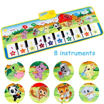 Multi-Funkciju, Muzikālās Rotaļlietas Tastatūras Playmat Vingrošanas Paklāju Mat Touch Spēlēt Klavieres Tastatūra Sega Ziemassvētku Dāvanu, Baby Toddler Mūzika Mat