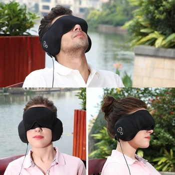 Multi funkcionāls pilna surround ēnojumu ventilācijas 3D hipnotisko mūziku acu maska miega masku noņem spiedienu un atpūsties nervus