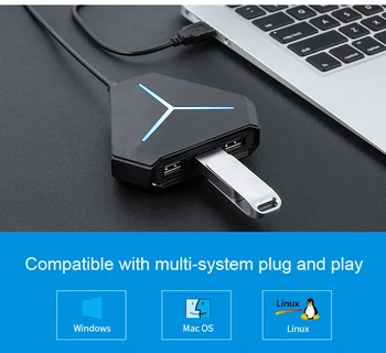 Multi USB 3.0 Hub USB Sadalītājs ātrgaitas 6 Porti Hub TF SD Karšu Lasītājs ar mikrofons saskarne PC Datoru Piederumi