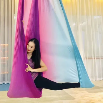 Multicolour Anti-gravitācijas Joga guļamtīkls šūpoles, auduma Gaisa Vilkšanas Ierīcei profesionālās jogas josta Elastību, Šūpoles Daudzfunkciju