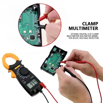 Multimetrs DT3266L Ciparu LCD Clamp Meter Multimetrs Voltmetrs Ammeter ACDC Sprieguma Detektors