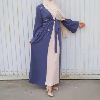 Musulmaņu Dimantu Frēzēšana Jaciņa Abaya Pilnībā Kleita Kimono Ilgi Drēbes, Kleitas Jubah Dubaija Tuvajos Austrumos Ramadāna Arābu Islāma Apģērbi