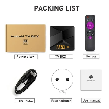 Mx1Se Smart Tv Box Android 9.0 4K Youtube, Google 2.4 G Wifi H. 265 Media Player Android Tv Set Top Box