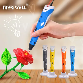 Myriwell 3d pildspalva 3d drukas pildspalvu rp-100a velce Ar 20 Krāsu ABS pavedieni 3 D pildspalvu bezmaksas pattern un pildspalvu stends ātra piegāde